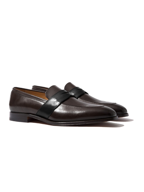 

Rapawalk Brown & Black Handcrafted Wide Width Leather Slipons