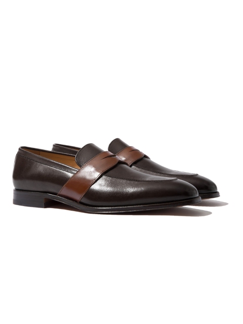 

Rapawalk Brown & Tan Handcrafted Wide Width Leather Slipons