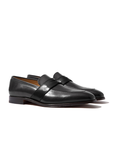 

Rapawalk Grey & Black Handcrafted Wide Width Leather Slipons
