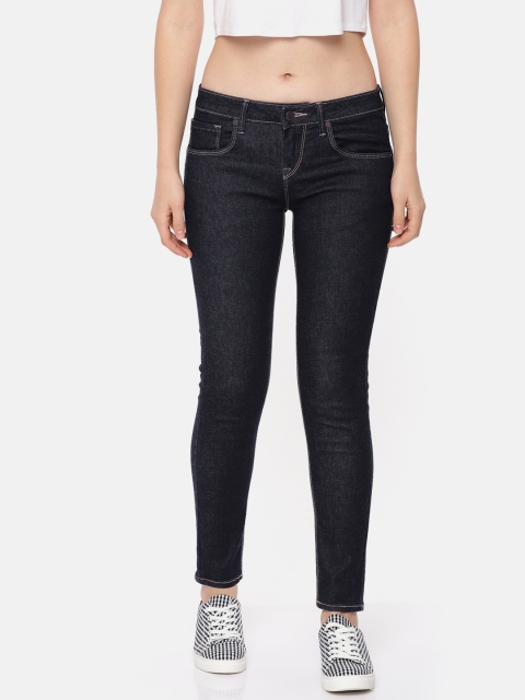 

Moda Rapido Women Blue Skinny Fit Mid-Rise Clean Look Stretchable Cropped Jeans