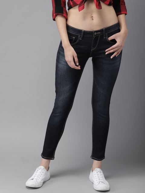 

Moda Rapido Women Blue Skinny Fit Mid-Rise Clean Look Stretchable Cropped Jeans