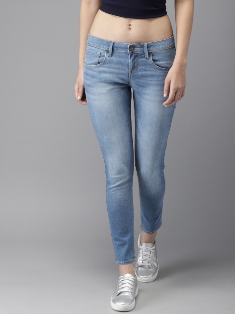

Moda Rapido Women Blue Skinny Fit Mid-Rise Clean Look Stretchable Cropped Jeans
