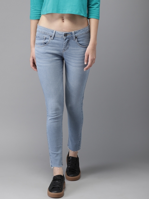

Moda Rapido Women Blue Skinny Fit Mid-Rise Clean Look Stretchable Cropped Jeans