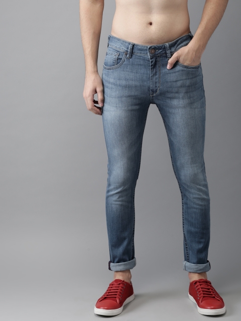 

HERE&NOW Men Blue Skinny Fit Mid-Rise Clean Look Stretchable Jeans