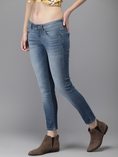 

Moda Rapido Women Blue Skinny Fit Mid-Rise Clean Look Stretchable Cropped Jeans