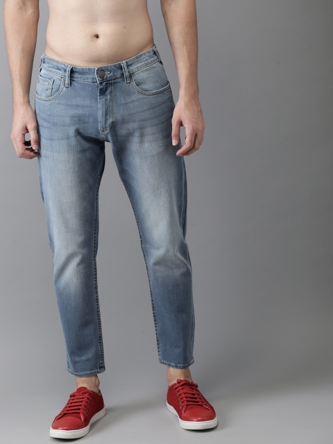 

HERE&NOW Men Blue Slim Fit Low-Rise Clean Look Stretchable Cropped Jeans