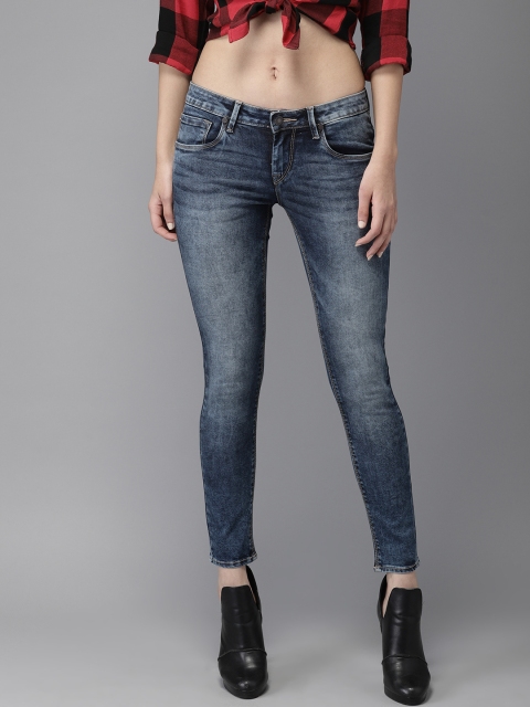 

Moda Rapido Women Blue Skinny Fit Mid-Rise Clean Look Stretchable Cropped Jeans