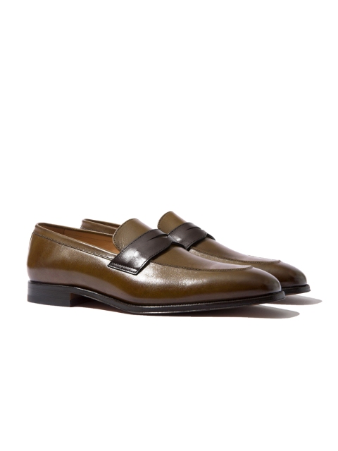 

Rapawalk Beige & Brown Handcrafted Wide Width Leather Slipons
