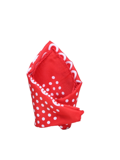 

Tossido Men Red and White Printed Pocket Square