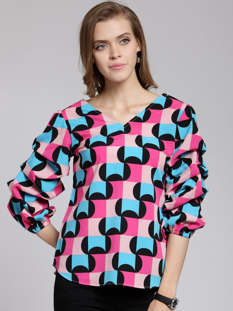 

plusS Women Multicoloured Printed A-Line Top, Multi