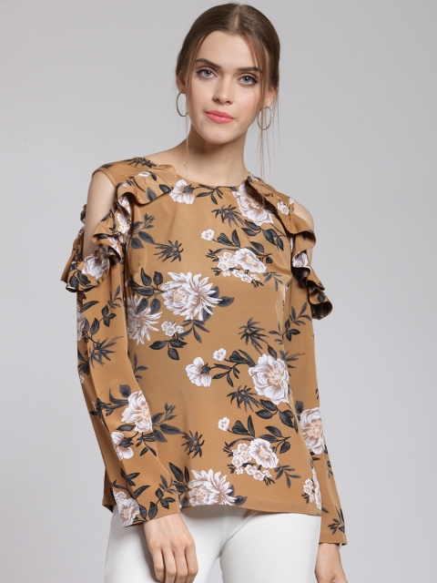 

plusS Women Khaki Printed Top