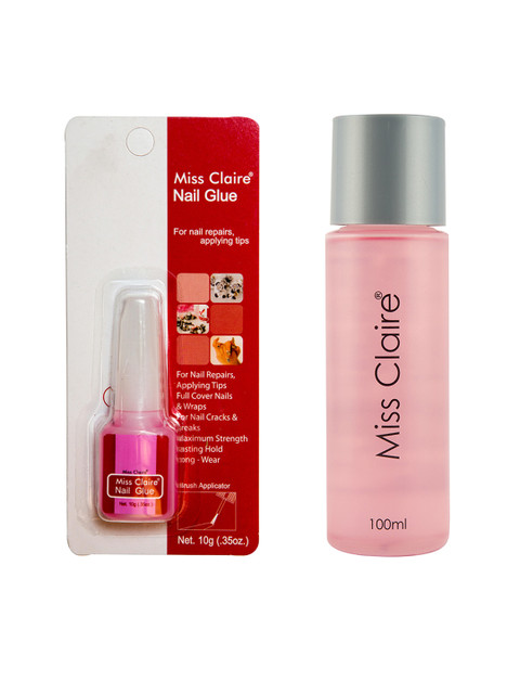 

Miss Claire Set of Nail Glue & Nail Polish Remover, Pink