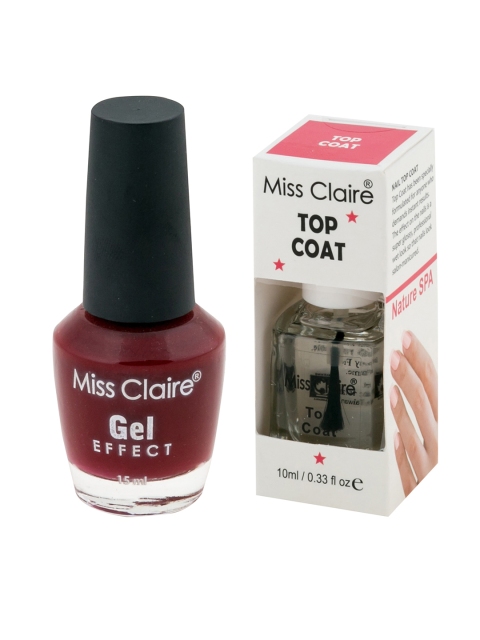 

Miss Claire Gel Effect Nail Polish & Top Coat Set, Transparent