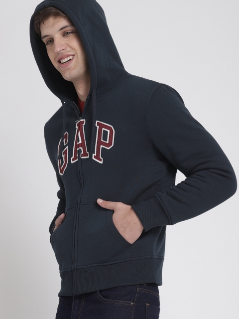 

Gap Men Navy Blue Logo Fleece Pullover Hoodie