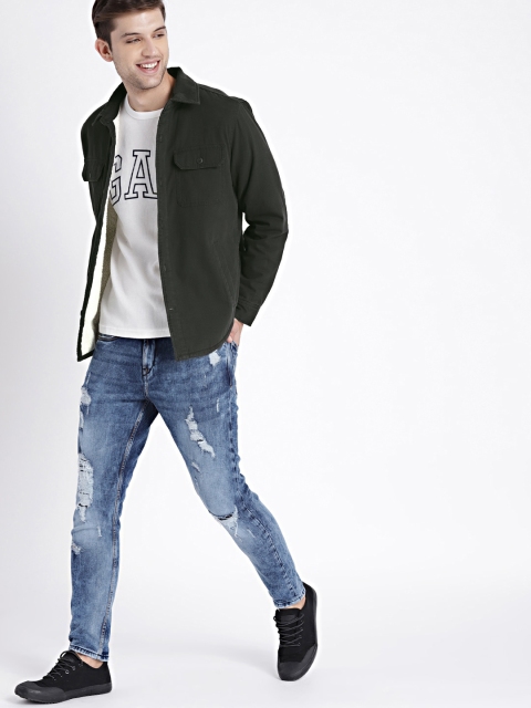 

GAP Men'S Black Sherpa Lined Shirt Jacket