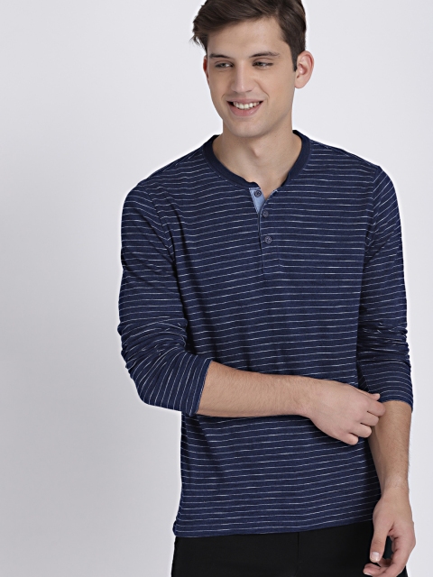 

GAP MEN'S Logo Long Sleeve Indigo Henley T-shirt, Blue