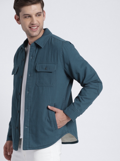 

GAP Men'S Blue Sherpa Lined Shirt Jacket