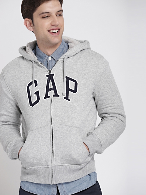 

Gap Men Grey Logo Fleece Pullover Hoodie