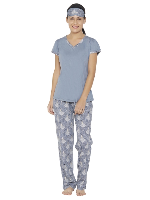 

Libertina Women Blue Solid Night Suit WTS000010