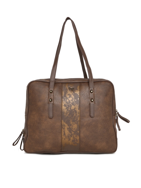 

Baggit Women Brown Textured Laptop Bag