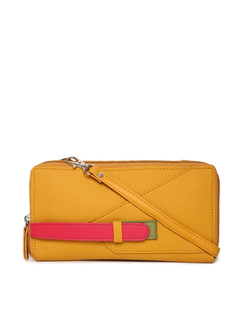 

Baggit Women Mustard Yellow Solid Zip Around Wallet