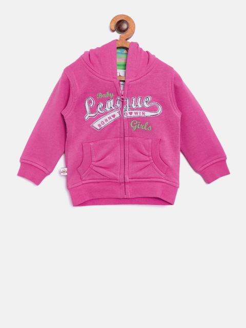 

612 league Girls Pink Hooded Applique Sweatshirt