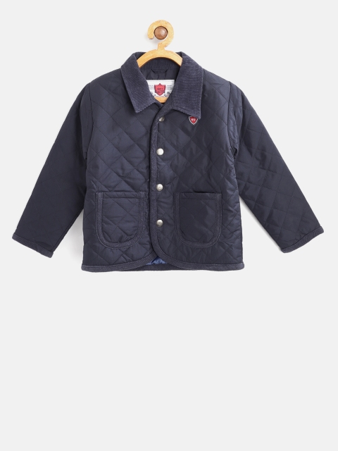 

612 league Boys Navy Blue Solid Quilted Jacket