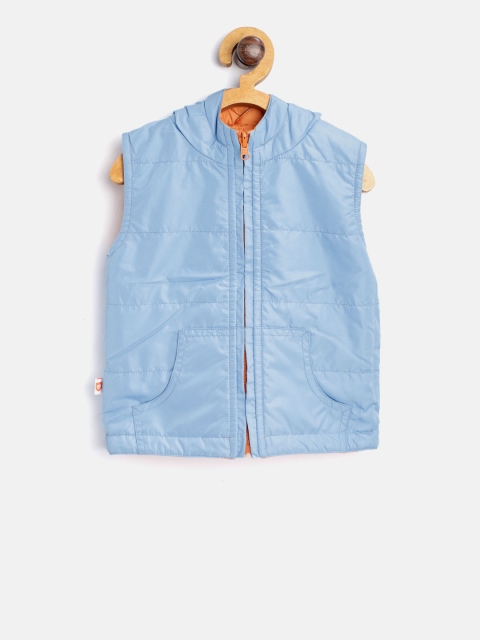 

612 league Boys Blue Solid Hooded Reversible Padded Jacket