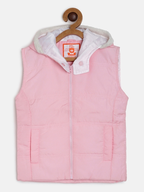 

612 league Girls Pink Solid Padded Jacket