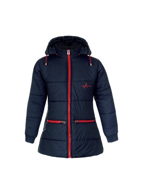 

naughty ninos Girls Navy Blue Solid Water Resistant Puffer Jacket