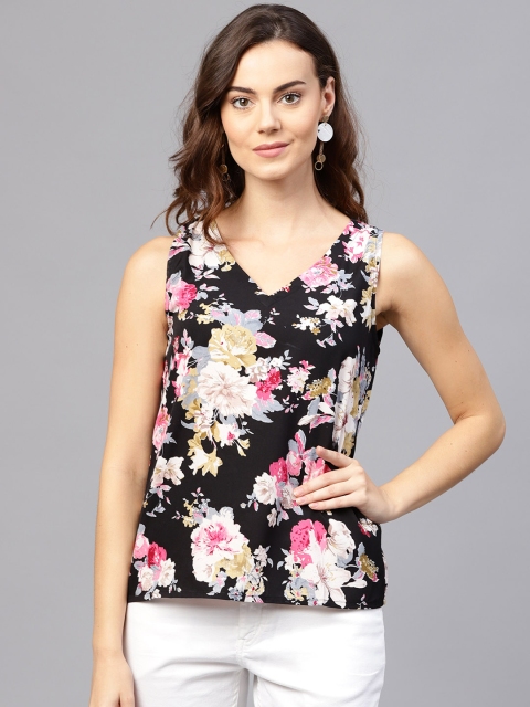 

aasi Women Black Printed Top