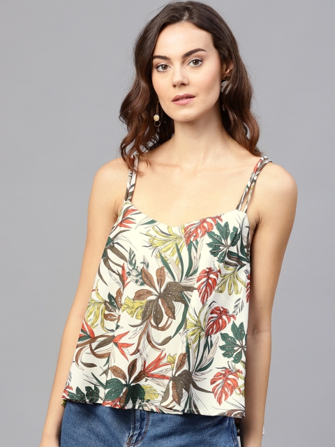 

aasi Women White Printed A-Line Top