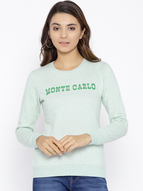 

Monte Carlo Women Green Solid Sweatshirt