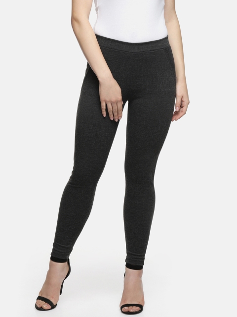 

Annabelle by Pantaloons Women Grey Slim Fit Solid Regular Trousers