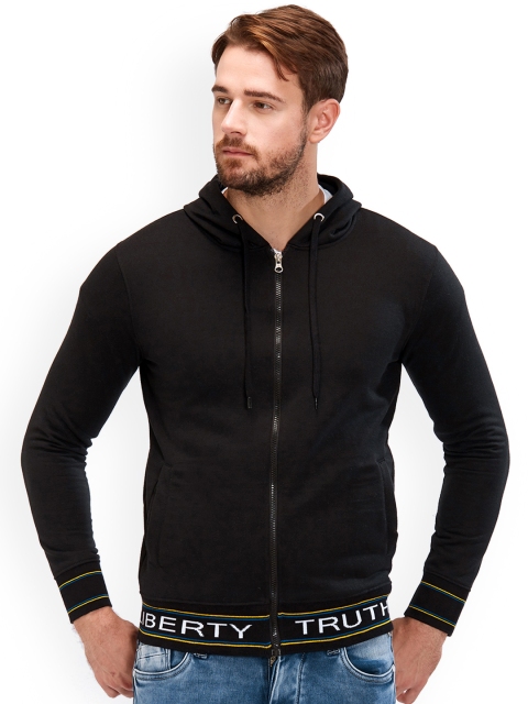 

Maniac Men Black Printed Hooded Sweatshirt