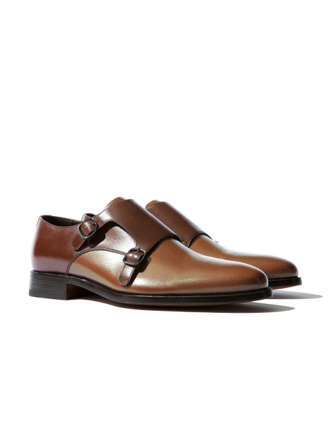 

Rapawalk Coffee Brown & Tan Handcrafted Standard Width Leather Monks