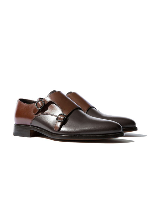 

Rapawalk Coffee Brown & Brown Handcrafted Wide Width Leather Monks