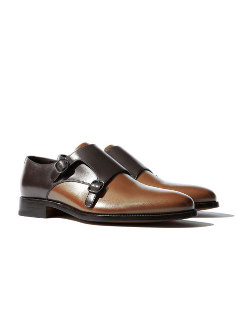 

Rapawalk Brown & Tan Handcrafted Wide Width Leather Monks