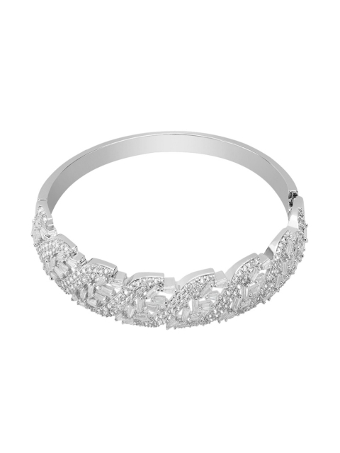 

shaze Silver-Toned Embellished Bangle