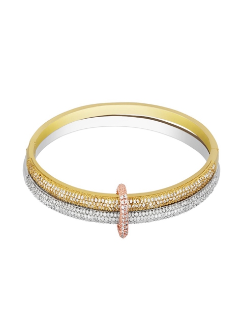 

shaze Gold & Silver-Toned Embellished Bangle