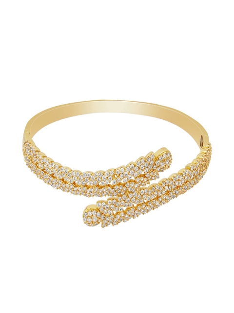 

shaze Gold & Silver-Toned Embellished Bangle