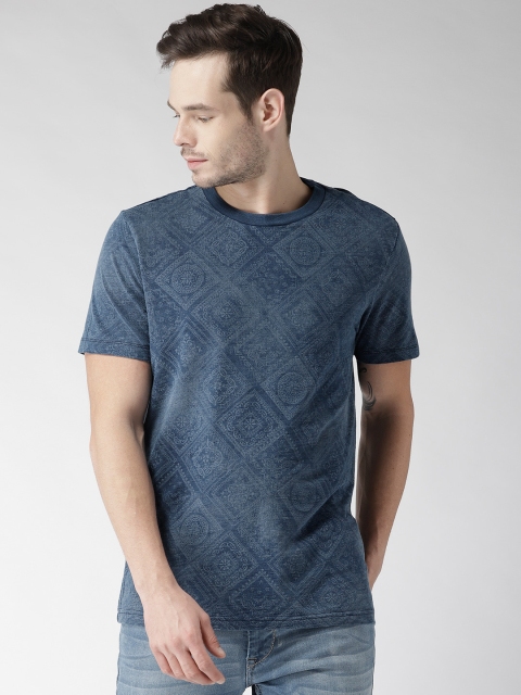 

Aeropostale Men Blue Printed Round Neck T-shirt