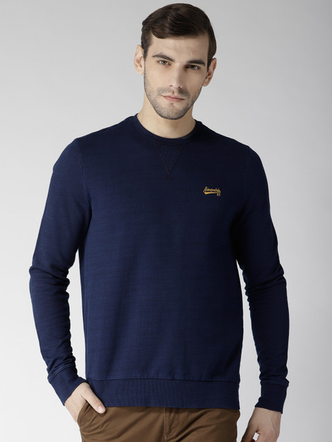 

Aeropostale Men Navy Blue Solid Sweatshirt