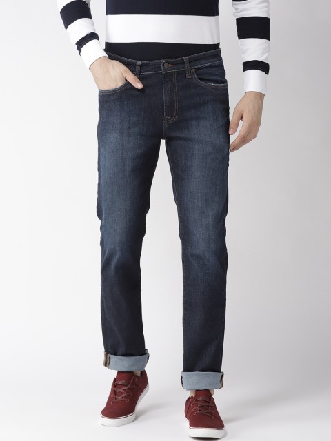 

Aeropostale Men Navy Blue Slim Straight Fit Stretchable Mid-Rise Clean Look Jeans