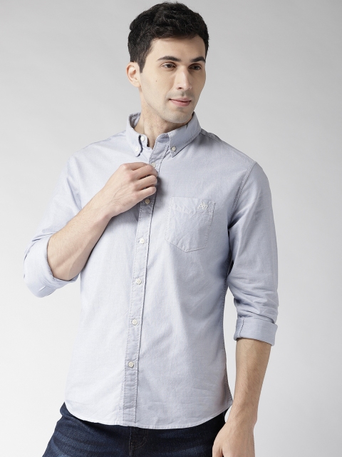

Aeropostale Men Blue Regular Fit Solid Casual Shirt