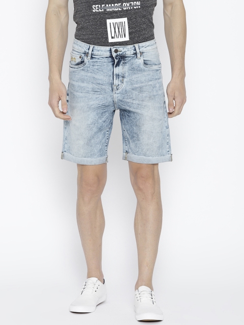 

Aeropostale Men Blue Washed Regular Fit Denim Shorts