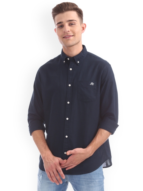 

Aeropostale Men Blue Regular Fit Solid Casual Shirt
