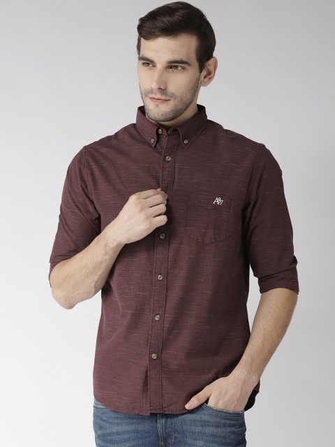 

Aeropostale Men Burgundy Regular Fit Solid Casual Shirt