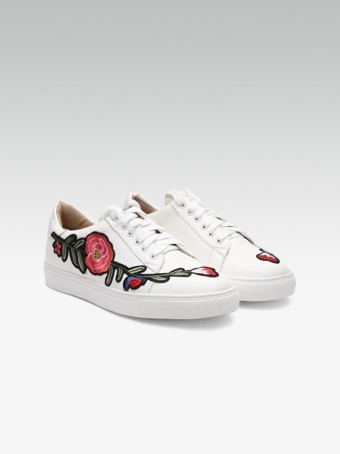 

Carlton London Women White Embroidered Sneakers