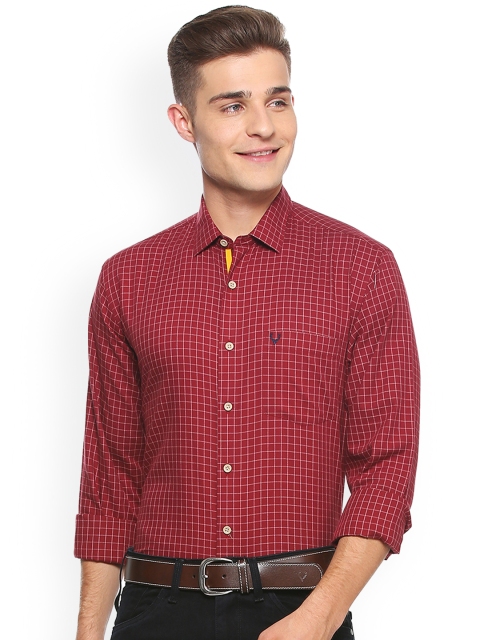 

Allen Solly Men Maroon Slim Fit Checked Casual Shirt